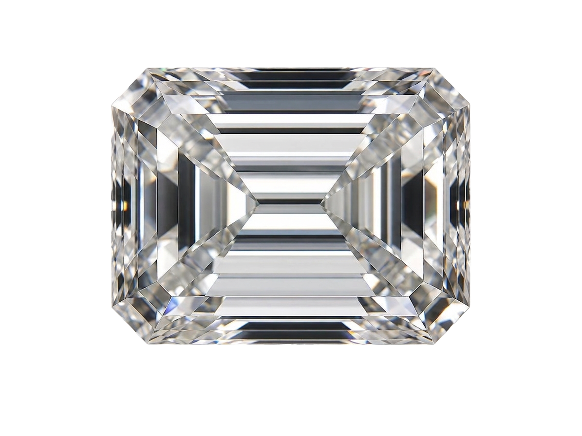 Emerald cut lab-grown diamond
